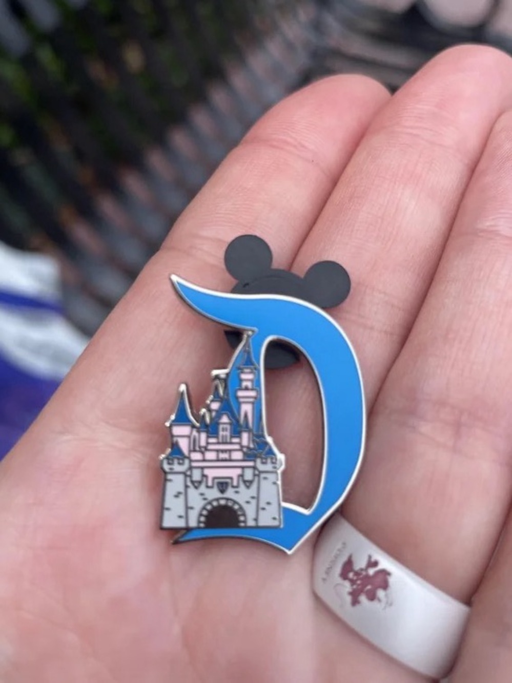 Disney 70th Anniversary Pin Blue 'D' Castle Enamel Pin